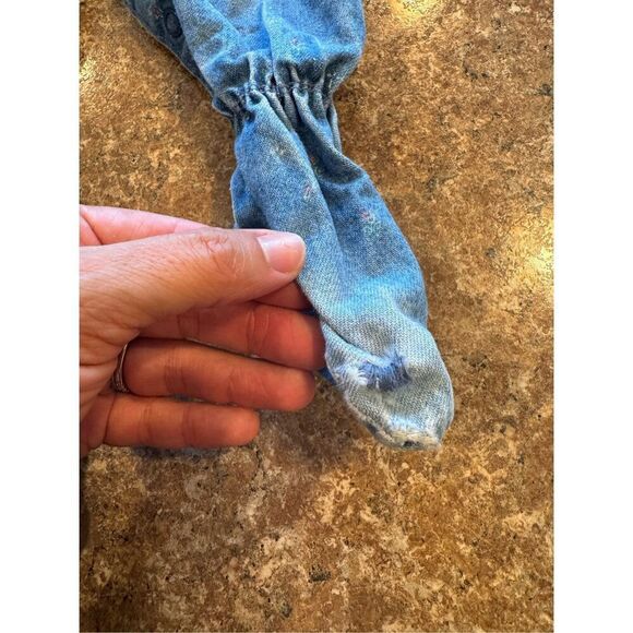 Vintage Y2K 90ies Baby Girls Oshkosh floral footed overalls size 6/9 months - Picture 3 of 7